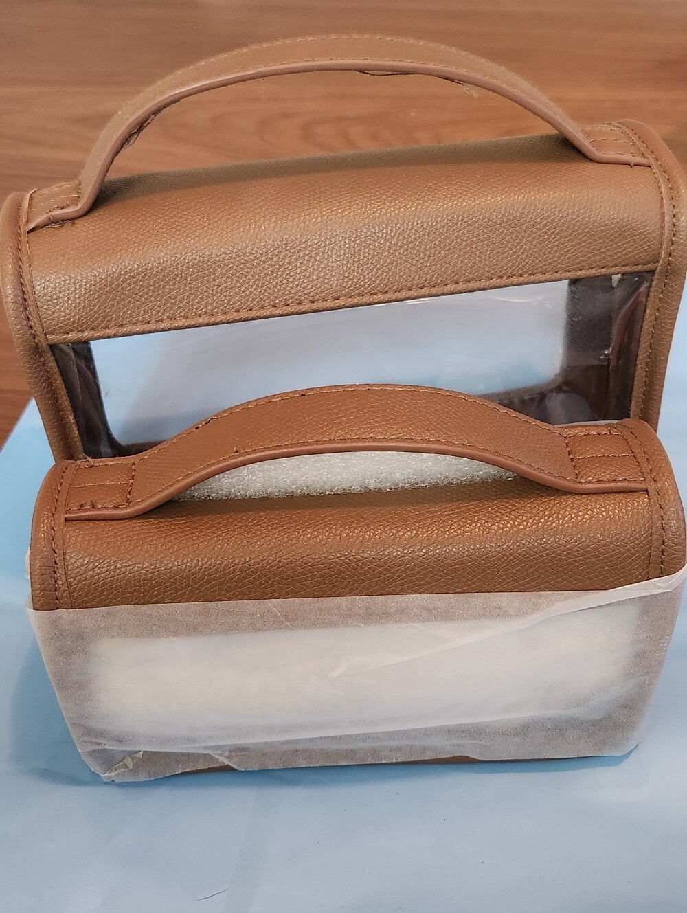 Travel Pouch - A New Day™ Brown: Top Handle Handbag, Solid Pattern, PVC